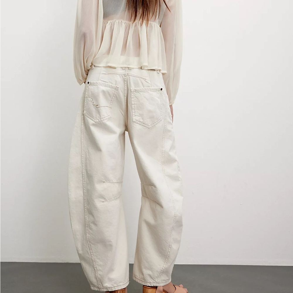 We the free good luck mid-rise barrel jeans,milk - Picture 3 of 6